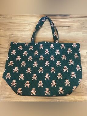 Vera Bradley Quilted Teddy Print Tote Bag - Green